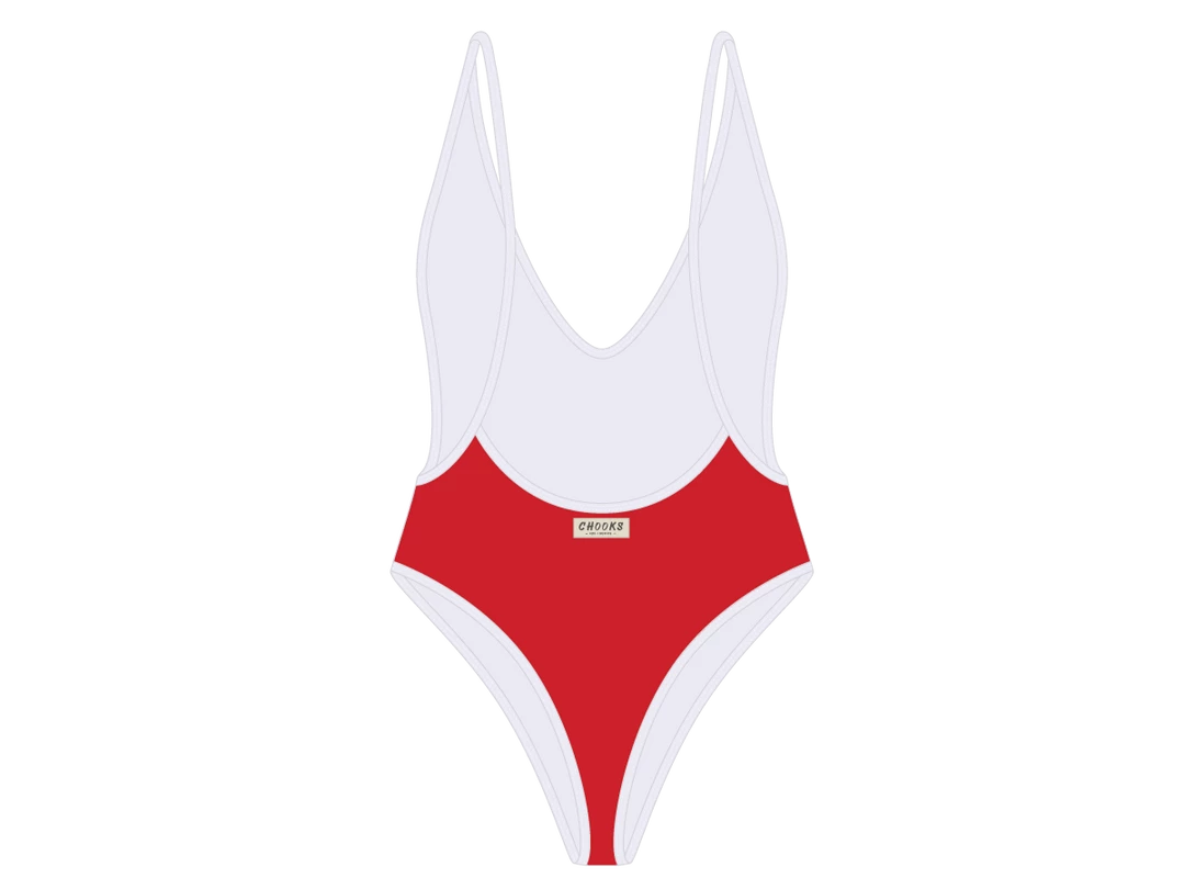 ChooksLA Bay Red Retro One-Piece