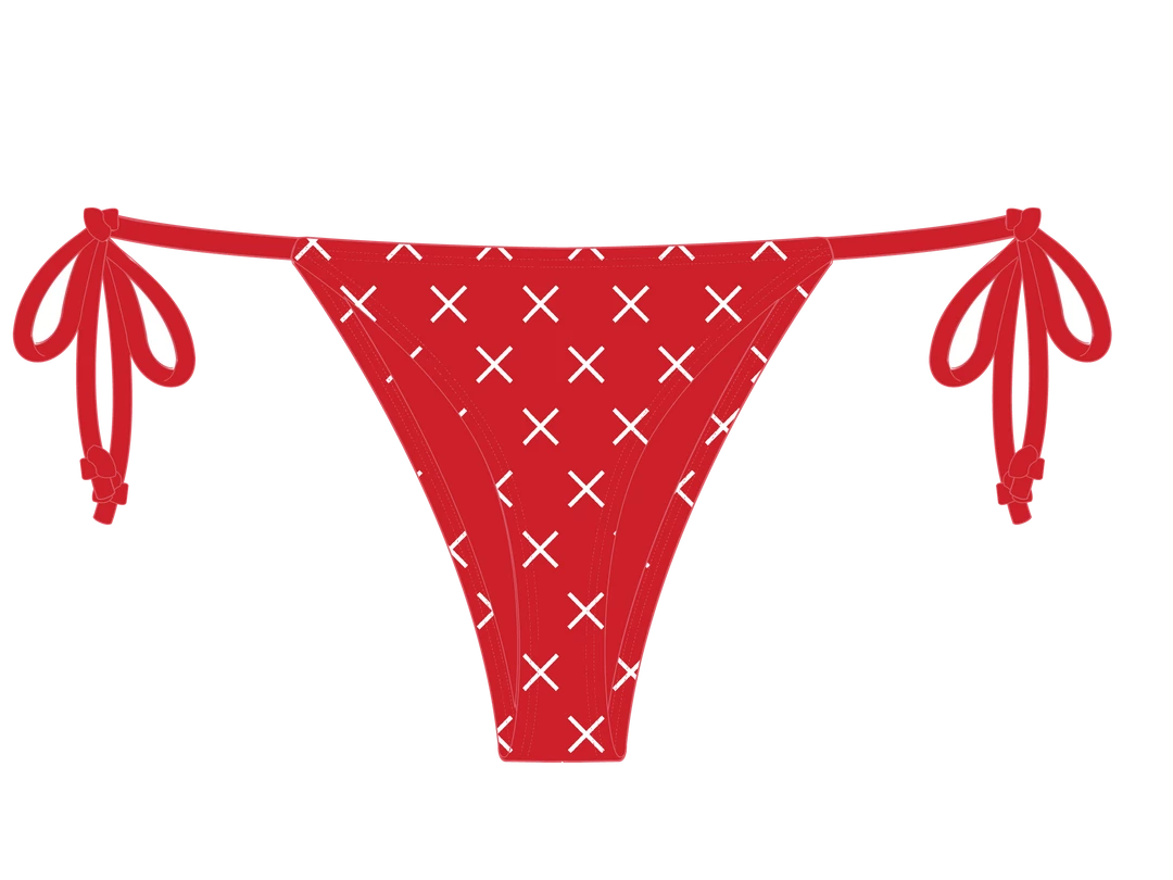 Boutine LA Red Logo Print Beachy Bottom