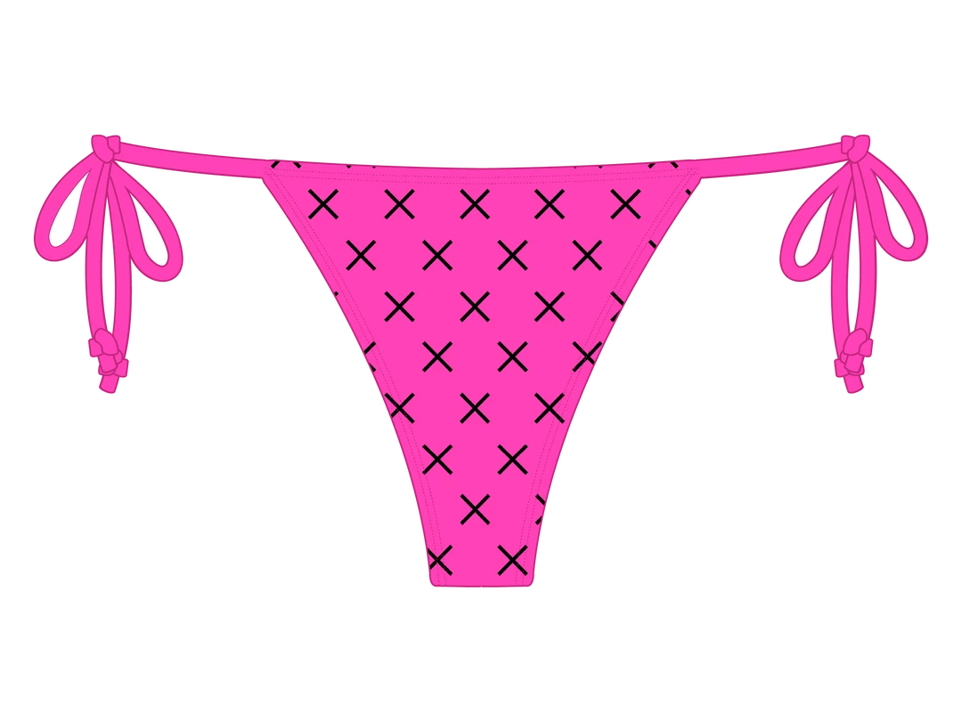 Boutine LA BOTTOMS Hot Pink Logo Print Beachy Bottom