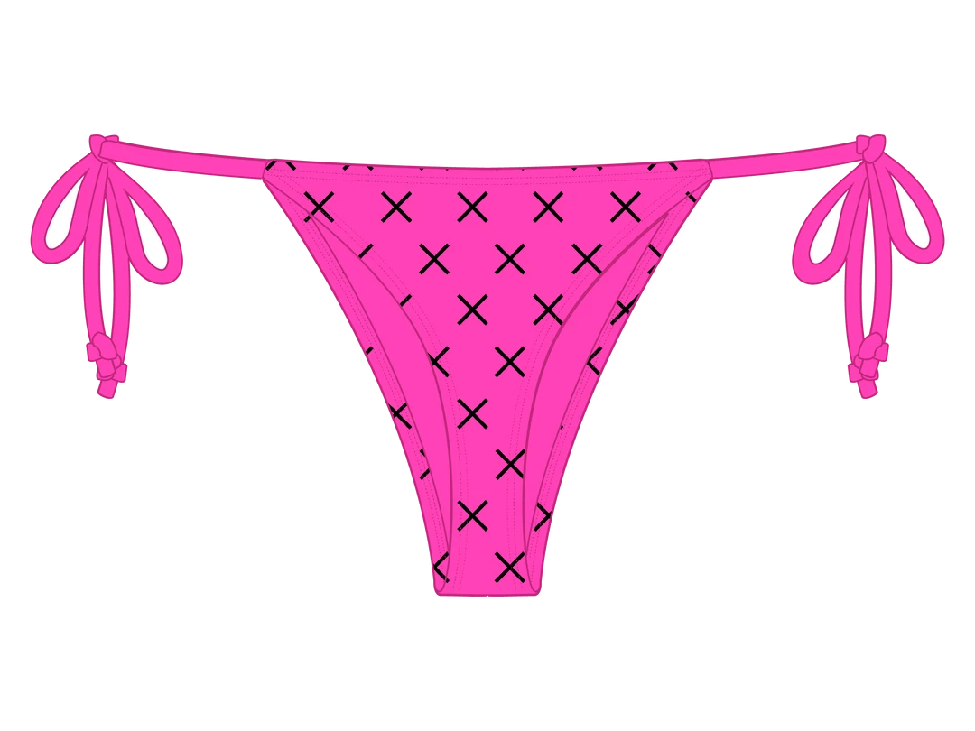 Boutine LA BOTTOMS Hot Pink Logo Print Beachy Bottom