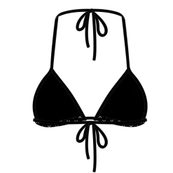Boutine LA Black Logo Print Bikini Top