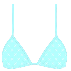 Boutine LA OFF-Blue Logo Print Bikini Top