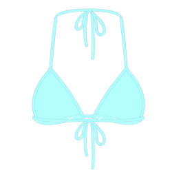 Boutine LA OFF-Blue Logo Print Bikini Top