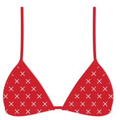 Boutine LA TOPS Red Logo Print Bikini Top