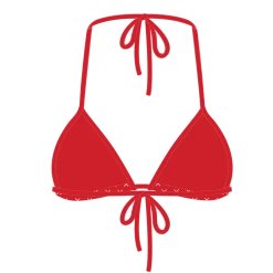 Boutine LA TOPS Red Logo Print Bikini Top