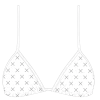 Boutine LA BOTTOMS White Logo Print Bikini Top