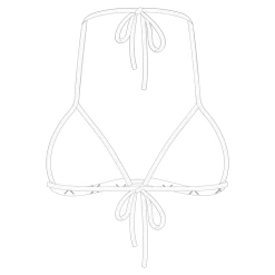 Boutine LA BOTTOMS White Logo Print Bikini Top