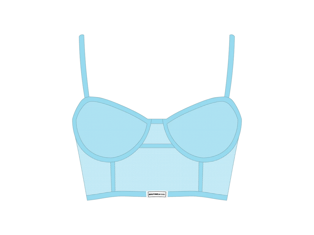 Boutine LA Baby Blue Mesh Camisole Top