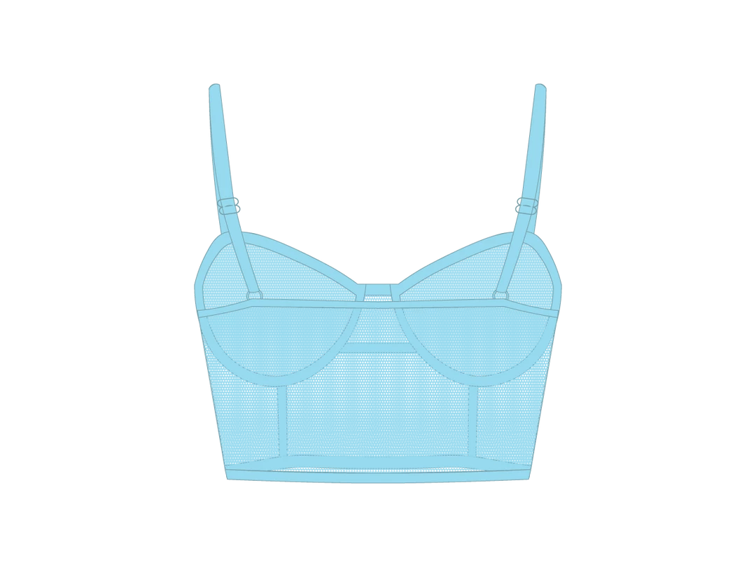 Boutine LA Baby Blue Mesh Camisole Top