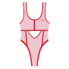 Chooks ONE PIECES Pink-Red Contour One-Piece