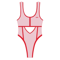 Chooks ONE PIECES Pink-Red Contour One-Piece