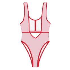 Chooks ONE PIECES Pink-Red Contour One-Piece