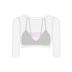Boutine LA ACTIVEWEAR Mesh Crop Cover Up W/ Logo Print