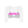 Boutine LA ACTIVEWEAR Mesh Crop Cover Up W/ Logo Print