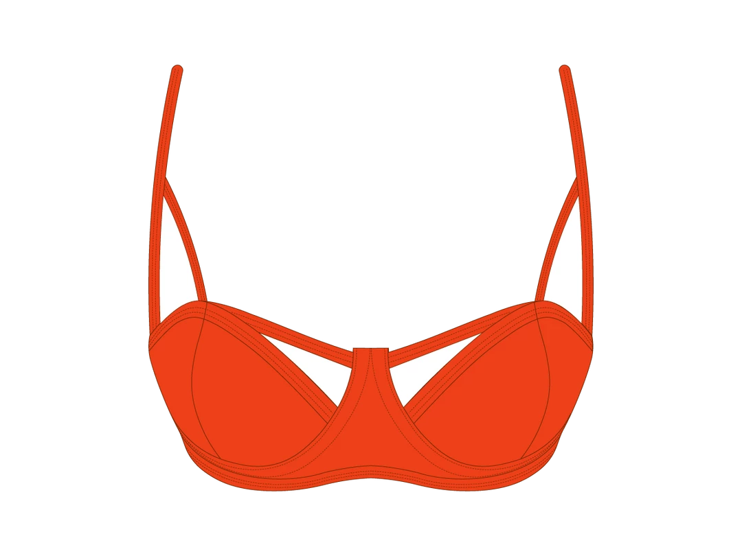 Basicallyswim TOPS Straw-Cherry Cut-Out Top