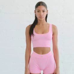 Cameeli Pink Cropped Tank Top