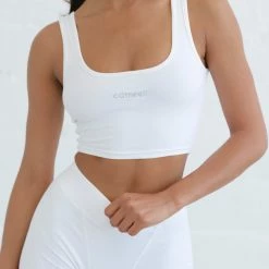 Cameeli White Cropped Tank Top ACTIVEWEAR