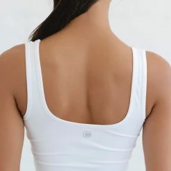 Cameeli White Cropped Tank Top ACTIVEWEAR