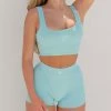 Cameeli ACTIVEWEAR Sky Blue Cropped Tank Top