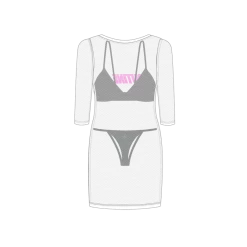 Boutine LA COVER-UPS Mesh Midi Cover Up Dress W/ Logo Print