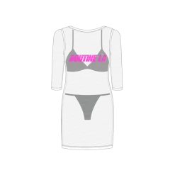 Boutine LA COVER-UPS Mesh Midi Cover Up Dress W/ Logo Print