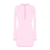 Boutine LA COVER-UPS Pink Mesh Zipper Logo Cover-up Dress