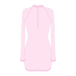 Boutine LA COVER-UPS Pink Mesh Zipper Logo Cover-up Dress