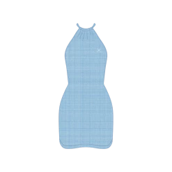 Boutine LA COVER-UPS Pale Blue Halter Mini Dress - Heather Blend