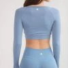 Cameeli Blue Seamless Contour Biker Shorts