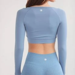 Cameeli Blue Seamless Contour Biker Shorts