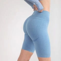 Cameeli Blue Seamless Contour Biker Shorts
