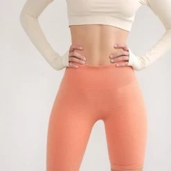 Cameeli Orange Seamless Contour Biker Shorts