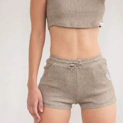 Cameeli Marle Grey Ribbed Lounge Shorts