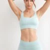 Cameeli Sky Blue Seamless Ribbed Top