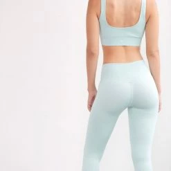 Cameeli Sky Blue Seamless Ribbed Leggings