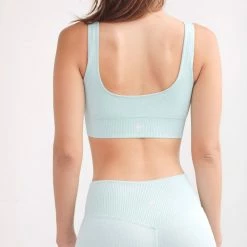 Cameeli Sky Blue Seamless Ribbed Top