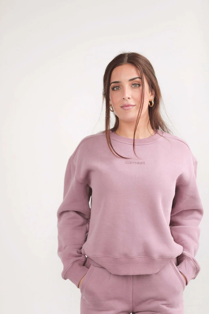 Cameeli ACTIVEWEAR Taupe Logo Crewneck Sweatshirt