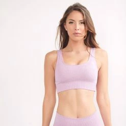 Cameeli ACTIVEWEAR Lavender Seamless Ribbed Top