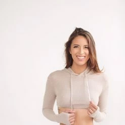 Cameeli ACTIVEWEAR Amber Ribbed Longsleeve Crop Hoodie