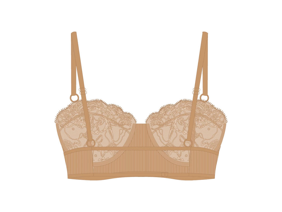 Boutine LA Nude Lace Ribbed Top UNDERWEAR