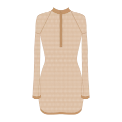Boutine LA Nude Mesh Zipper Logo Cover-up Dress COVER-UPS