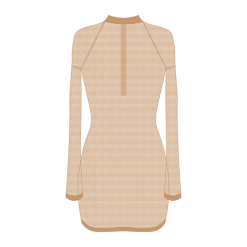 Boutine LA Nude Mesh Zipper Logo Cover-up Dress COVER-UPS