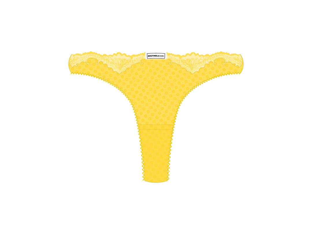 Boutine LA UNDERWEAR Lily Yellow Lace Bow Panties