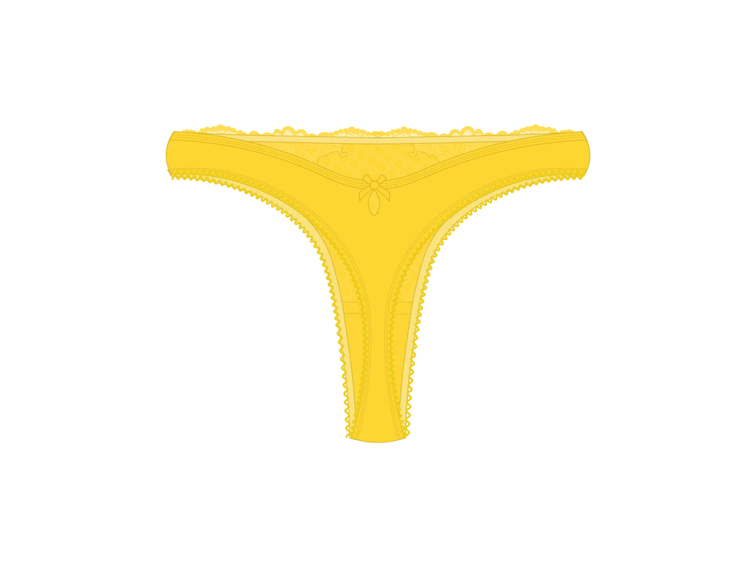 Boutine LA UNDERWEAR Lily Yellow Lace Bow Panties