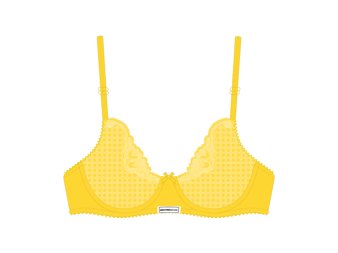 Boutine LA Lilly Yellow Lace Bow Bra UNDERWEAR