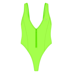 Boutine LA ONE PIECES Lime Green Zipper One-Piece