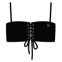 Boutine LA TOPS Manhattan Black Lace Up Bikini Top