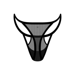 Boutine LA Black Mesh Peep Thong Panty UNDERWEAR