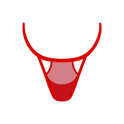 Boutine LA Red Mesh Peep Thong Panty