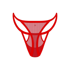 Boutine LA Red Mesh Peep Thong Panty